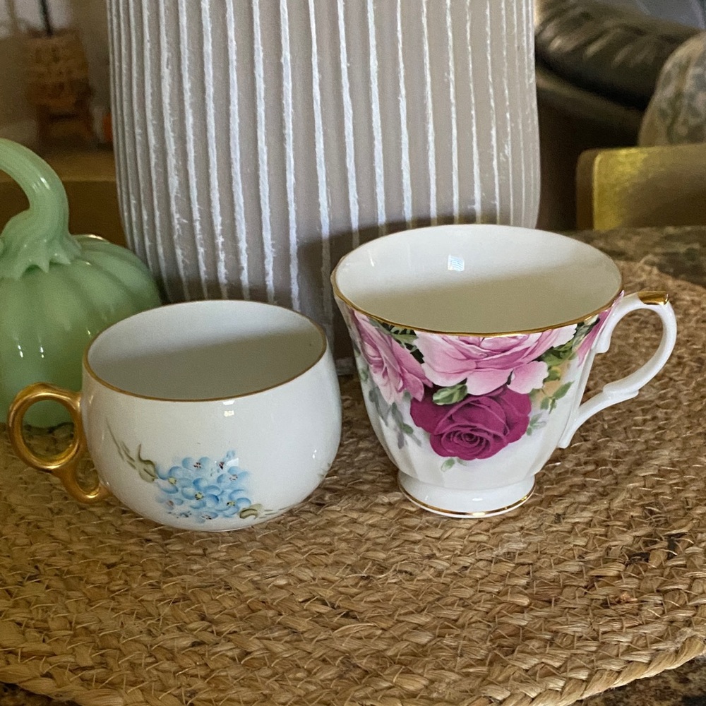 Teacup bundle of modern and antique cups
